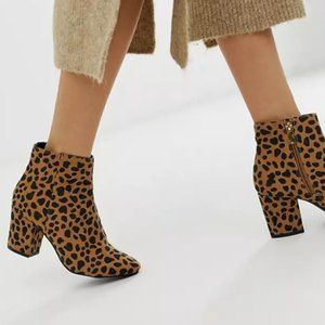 Chunky Heel Bootie in Cheetah Print